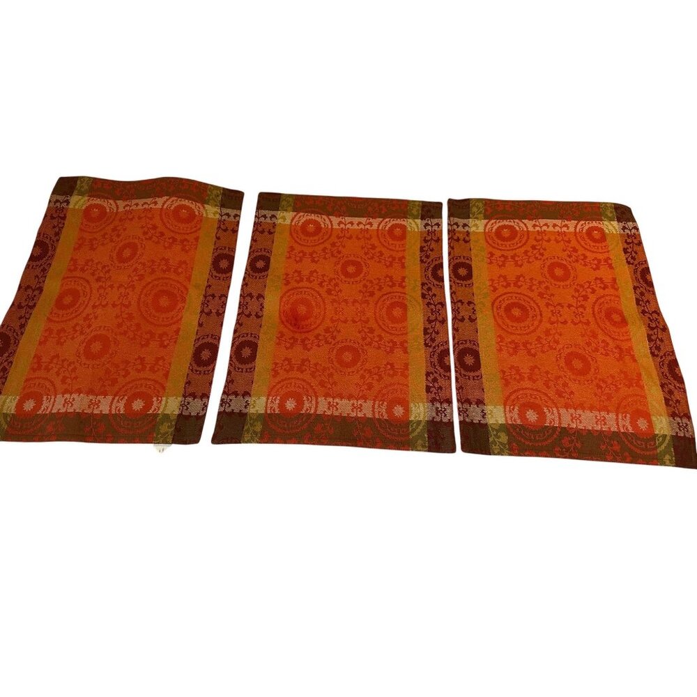 3 Pier 1 Imports Suzani Jacquard woven Cotton Placemats table top decor Boho nwt